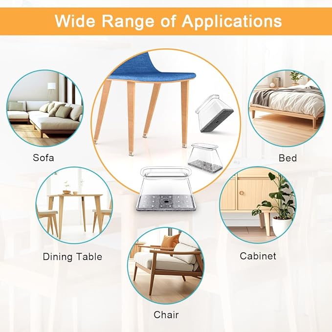 32 Pcs Rectangle Chair Leg Protectors - Image 4