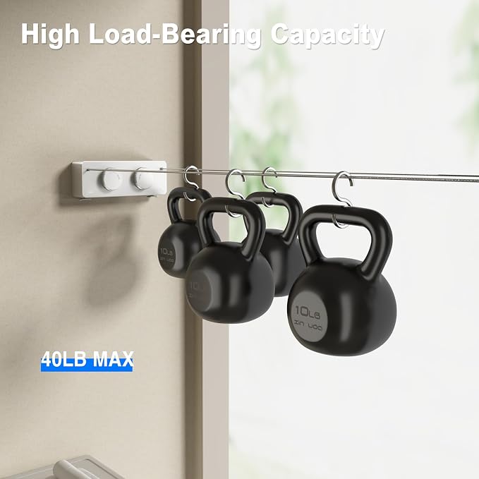 Retractable Twin Clothesline Indoor, Non-Sagging Outdoor Clothes Line - Image 5