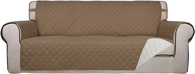 PureFit Reversible Quilted Sofa Cover, Water Resistant Slipcover Furniture by PureFit