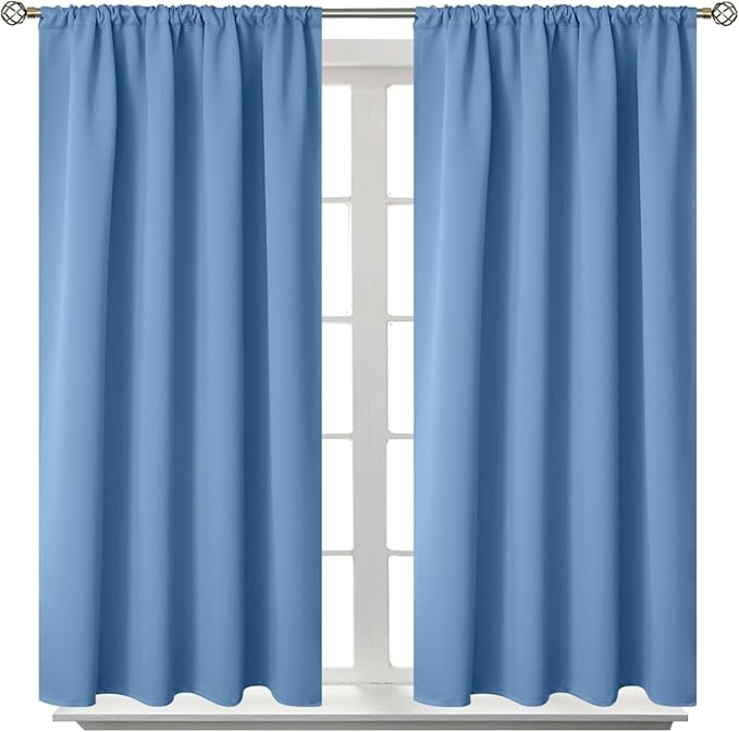 BGment Denim Blue Blackout Curtains 40 Inches Length by BGment