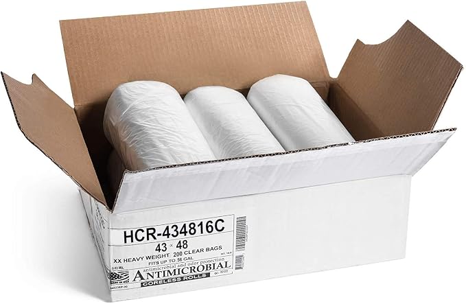 Aluf Plastics High Density Trash Bags, 56 Gallon, 16 Micron, - Image 2