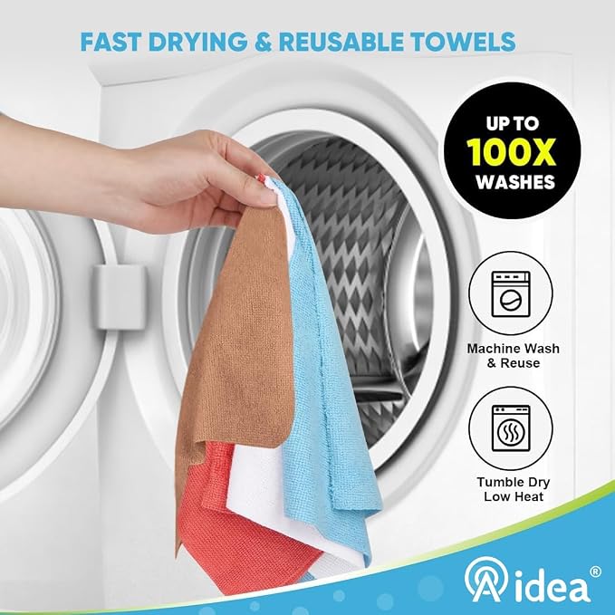 AIDEA Microfiber Cleaning Cloth Roll, 55 Sheets Shop Towels Washable, - Image 6