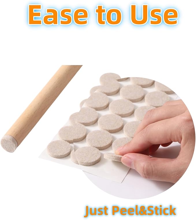 Felt Furniture Pads for Hardwood Floors 129 Piece, Furnigear Anti Scratches - Image 7