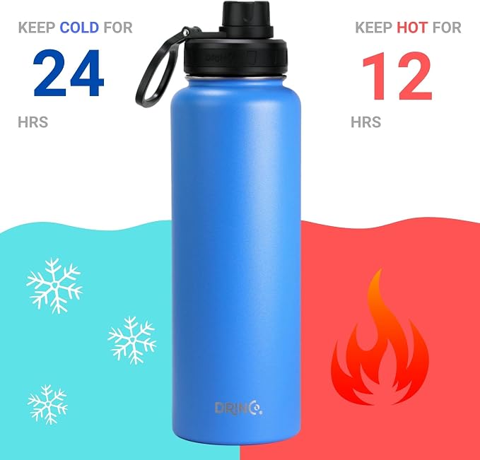 DRINCO Stainless Steel Water Bottle Spout Lid Vacuum Insulated Double Wall - Image 3