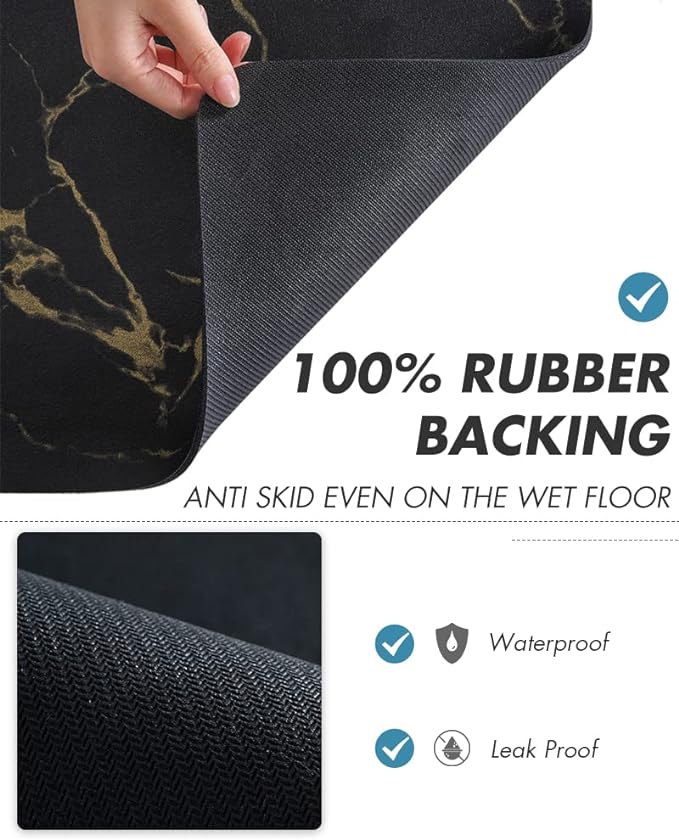 AMOAMI Coffee Mat Hide Stain Rubber Backed Absorbent Dish Drying Mat - Image 6