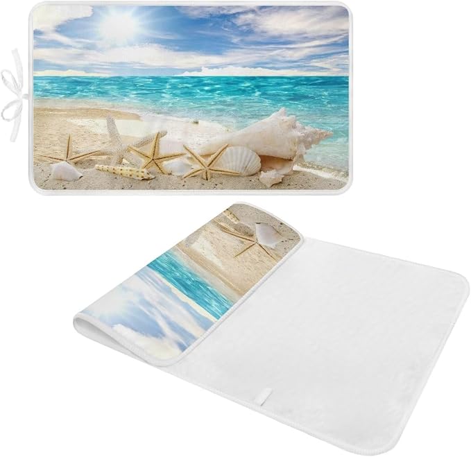 Ironing Mat Hawaiian Beach Heat Resistant Ironing Blanket Thick Portable Travel - Image 2