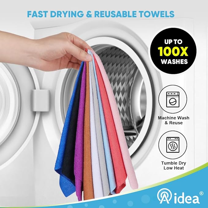 AIDEA Microfiber Cleaning Cloth Roll, Tear Away Reusable Paper Towels Pink - Image 6
