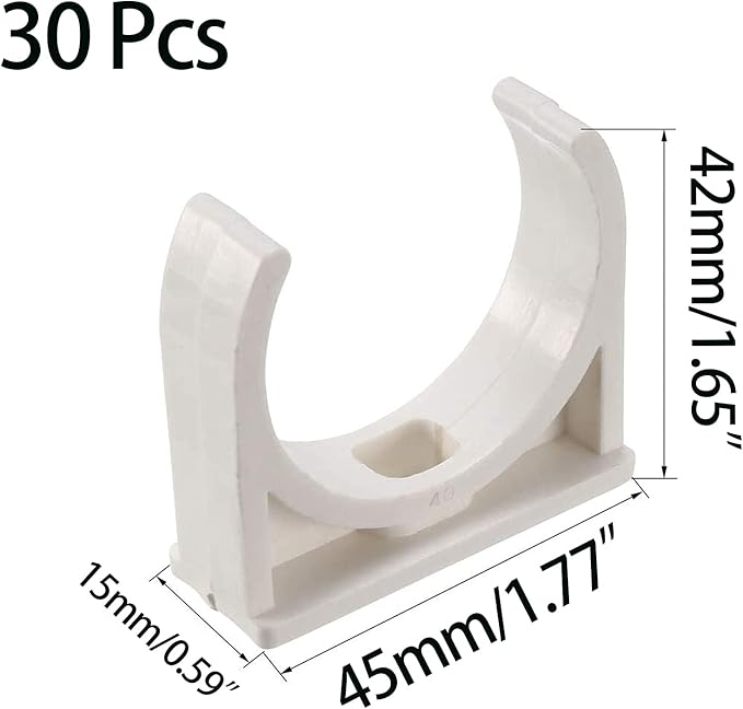 30 Pcs U-Shaped PVC Water Pipe Clamps, U-Shaped Buckles Fit - Image 2