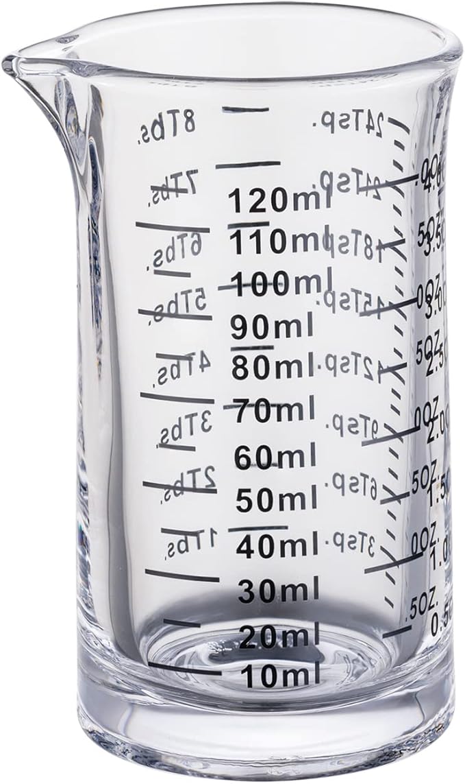 Ackers 4 Oz Glass Measuring Cup, Borosilicate Shot Glass by AckersBORO33