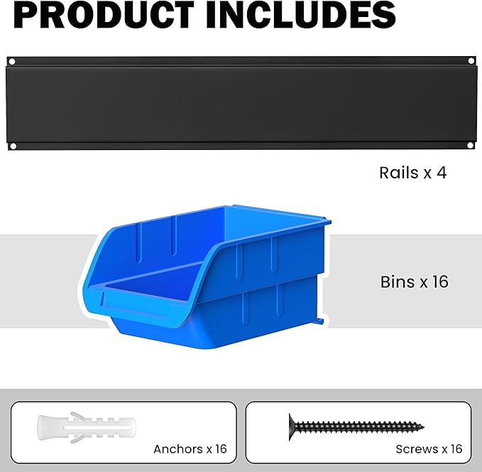 Ultrawall Wall Mounted Storage Bins, Plastic Hanging Storage Organizer Bins - Image 3