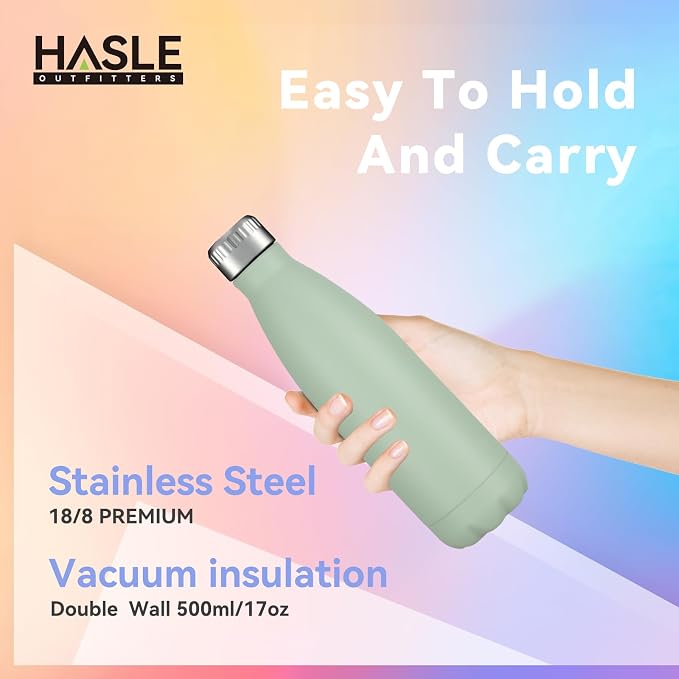 HASLE OUTFITTERS 17oz Stainless Steel Water Bottles, Vacuum Insulated Water - Image 3