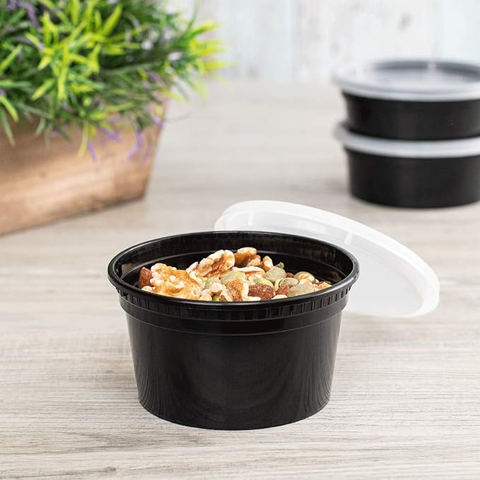 Karat [12oz - 240 ct Black PP Injection Molded Round Deli Containers - Image 2