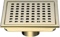 RANDOM Brushed Gold Shower Drain Square 6 Inch Shower Floor Drain by RANDOM