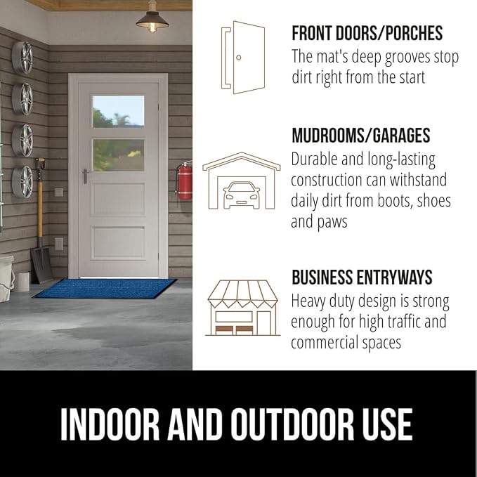 GORILLA GRIP Traffic Guard Door Mat, 2 Pack, Heavy Duty Waterproof Doormat - Image 7