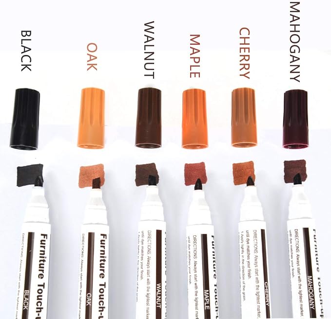 Furniture Repair kit, Wood Scratch Cover Markers*6 and Wax Filler Sticks*6 - Image 2