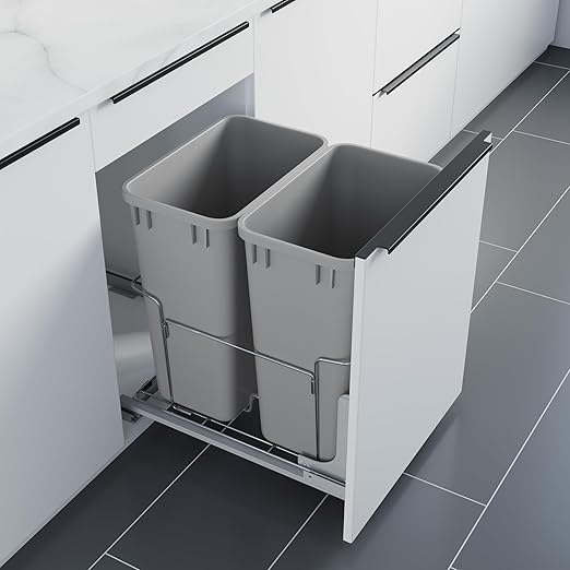 Dowell B18 Aluminum Base Wastebasket Pullout by DowellKitchenBath