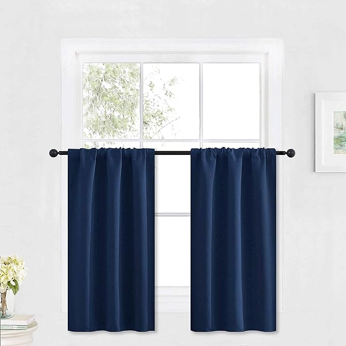 RYB HOME Blackout Curtains Small Window Decor Light Block Thermal Insulated by RYBHOME