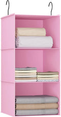 Hanging Closet Organizer and Storage 3-Shelf, Easy Mount Foldable Hanging by DonYeco