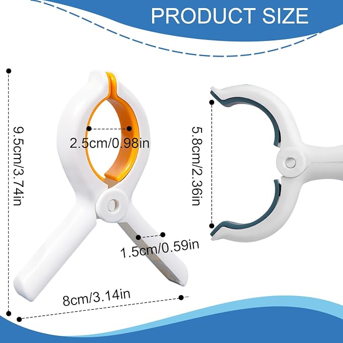 Extra LargeTowel Clips for Beach Chairs 12 Pack, 3.7 Inch Beach Towel Clips - Image 5