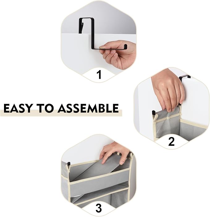 Over The Door Organizer 6-Shelves and 12 Side Pockets, Over The Door Storage - Image 6