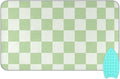 Checkered Mint Green White Plaid Ironing Mat by Tatenale
