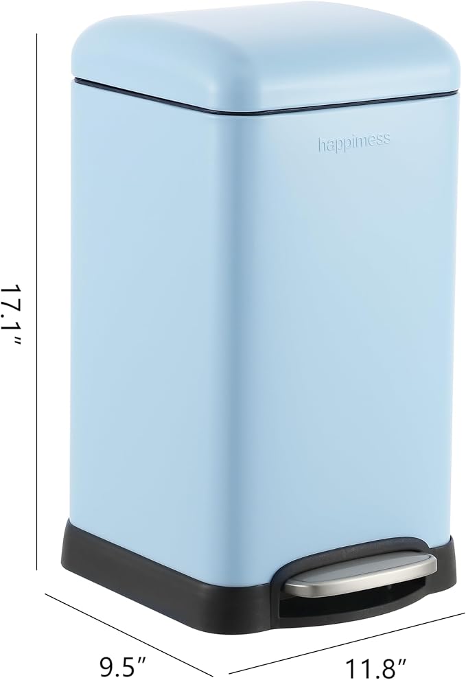 happimess HPM1012H Betty Retro Mini 3.2-Gallon Step-Open Trash Can, Fingerprint - Image 5