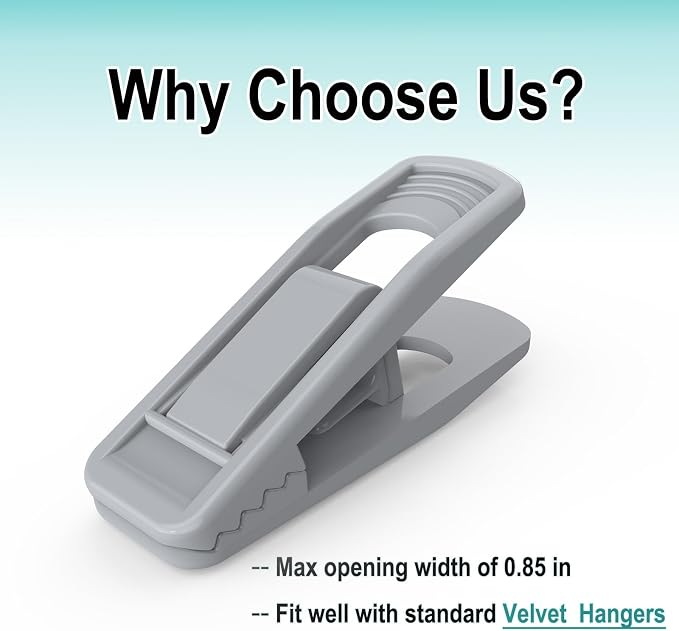 Hanger Clips Perfect for Velvet Hangers, Strong Plastic Clips Pant Skirt Hanger - Image 4