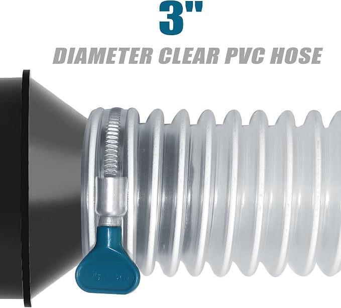 PVC Dust Collection Hose 3" x 10', Flexible Dust Collector Hose, Puncture - Image 6