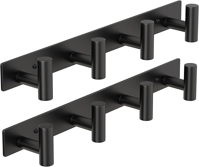 PMMASTO Coat Rack Wall Mounted, 4 "T Shaped Wall Hooks by PMMASTO