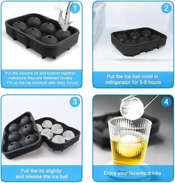 Silicone Round Ice Cube Mold, Round Ice Cube Trays - Image 6
