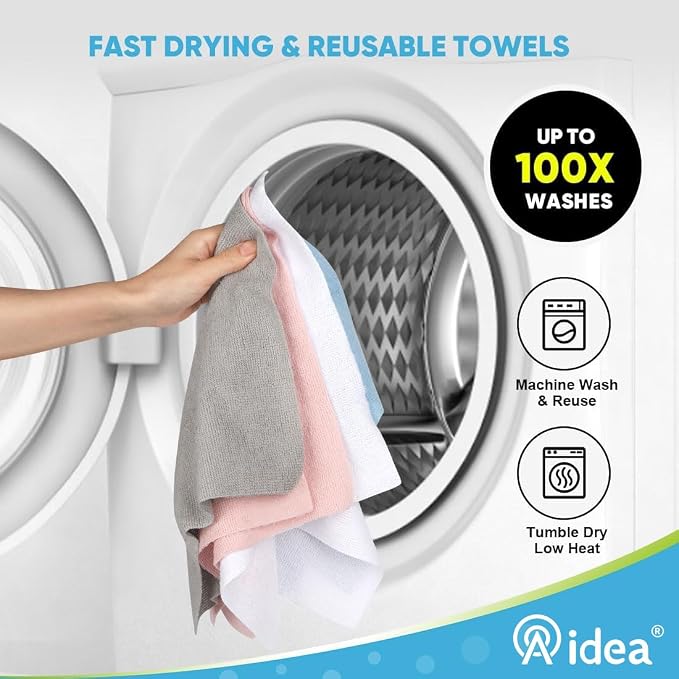 AIDEA Microfiber Cleaning Cloth Roll, Shop Towels 55 Sheets, Washable Shop Rags - Image 6