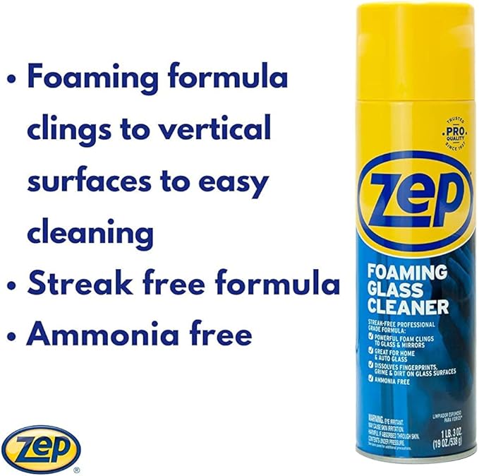 Zep Foaming Glass and Plexiglass Cleaner - 19 oz ZUFGC19 - Foaming Formula - Image 5