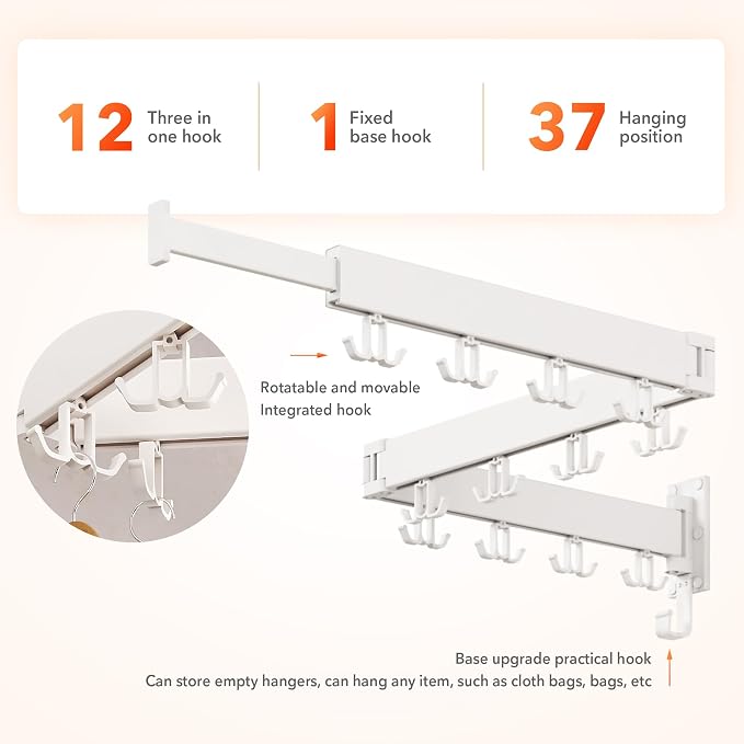 Clothes Drying Rack Wall Mounted, Drying Rack Clothing Wall Mount, Laundry - Image 4