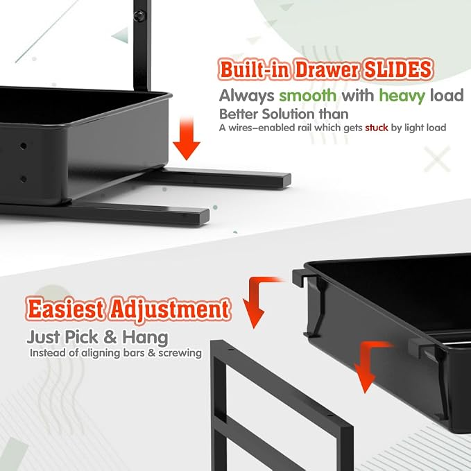 EVERIE Metal Pull Out Slide Shelf Organizer - Image 4
