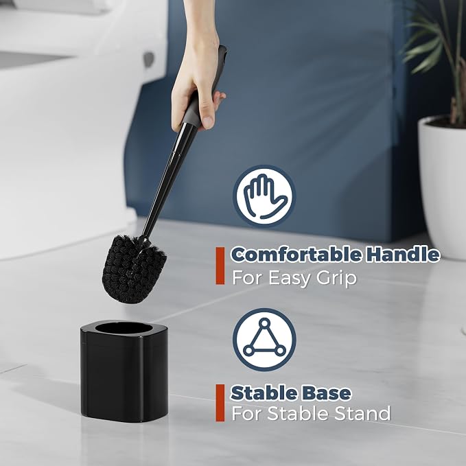 Toilet Brush, 2 Pack Toilet Brush and Holder Set Bathroom Accessories, Toilet - Image 5