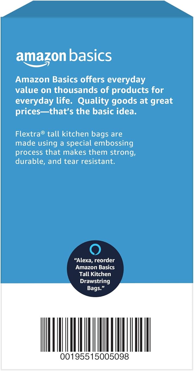 Amazon Basics Flextra Tall Kitchen Drawstring Trash Bags, 13 Gallon - Image 6