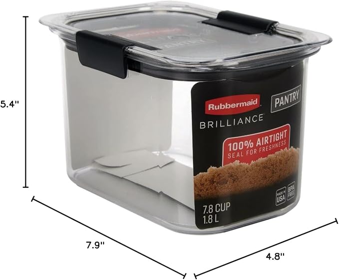 Rubbermaid Brilliance Pantry Airtight Food Storage Container, BPA-Free 7.8 Cup - Image 8
