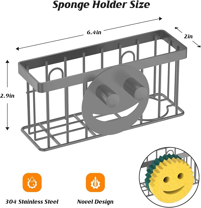 Sponge Holder Smiley Face, Sink Caddy - Image 2