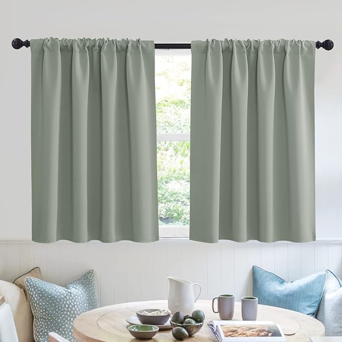 RYB HOME Short Curtains 36 inch 2 Panels Set, Room Darkening Small Window by RYBHOME