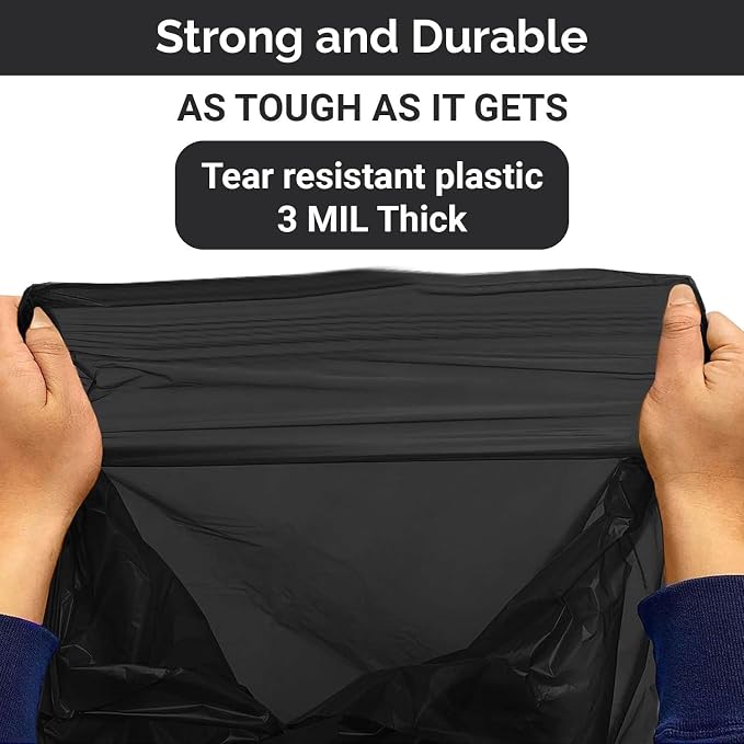 Extra Heavy Duty Black Contractor Garbage Bags 55 Gallon, 50 Trash Bags - Image 7