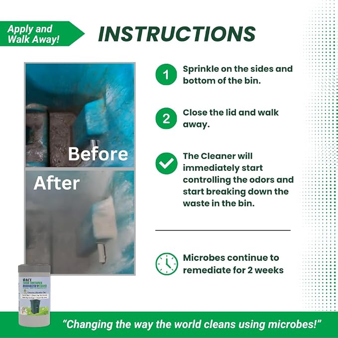 ACT Trash Deodorizer and Cleaner | Eliminates Odors Controls Garbage Sludge | - Image 5