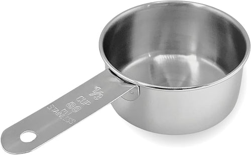1/3 Cup Stainless Steel Measuring Cup | Sturdy Metal 80 ml | 80 cc | 3 oz | by Knupp+Co.