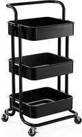 Pipishell 3 Tier Mesh Utility Cart, Rolling Metal Organization Cart by Pipishell