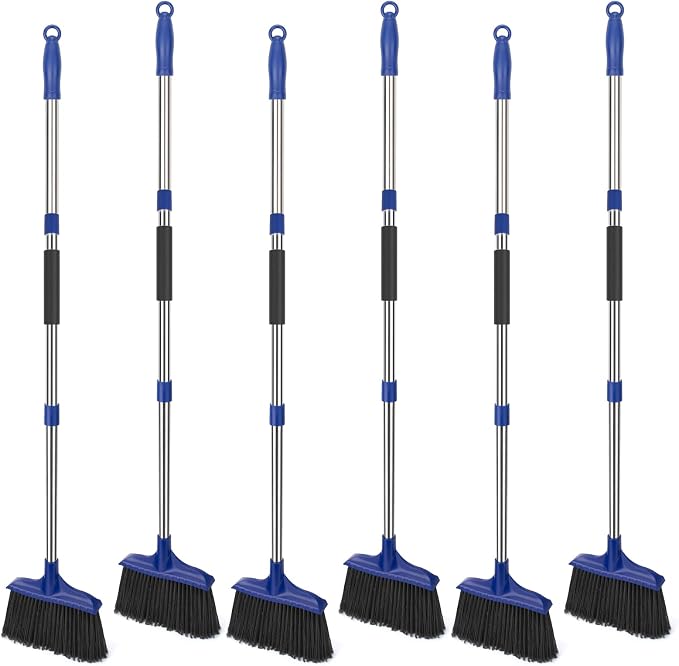 Kefanta 6 Pack Heavy Duty Broom Indoor/Outdoor Commercial Brooms Angle Broom 53 by KeFanta