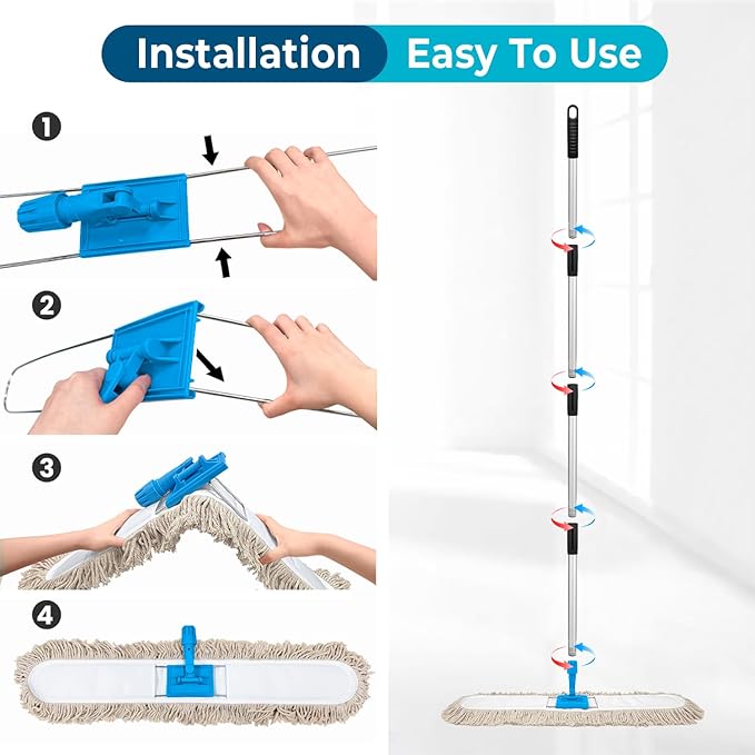 36” Commercial Dust Mop for Floor Cleaning, Industrial Dry Mop - Image 6