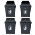 6 Gallon Plastic Swing Top TrashBin/Garbage Can, Lidded Wastebasket Trash Can by Afromy
