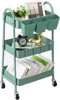 danpinera 3-Tier Rolling Cart, Metal Rolling Storage Cart by danpinera