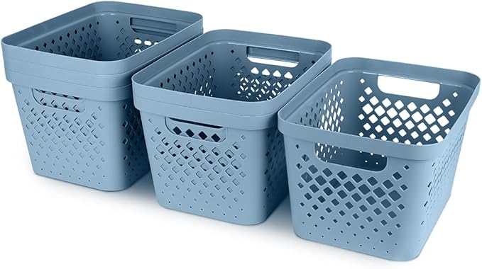 Glad Plastic Storage Basket Set, Value Pack of 6 | Open Storage Bins - Image 6