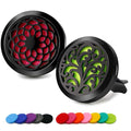 2PCS 30mm Car Aromatherapy Essential Oil Diffuser Stainless Steel Black Locket by RoyAroma