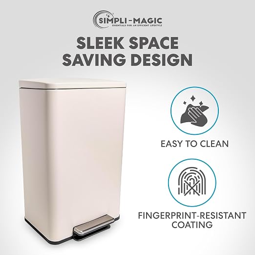 50 Liter / 13.2 Gallon Soft-Close, Smudge Resistant Trash Can - Image 6
